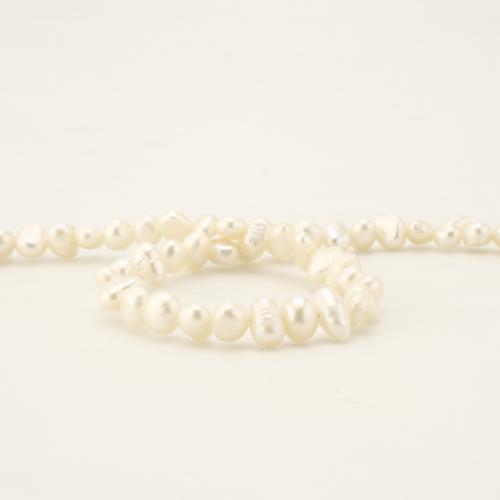 Natürliche Süßwasserperlen Halskette, Natürliche kultivierte Süßwasserperlen, Barock, Modeschmuck, weiß, 6-7.5mm, Länge:45 cm, verkauft von Strang