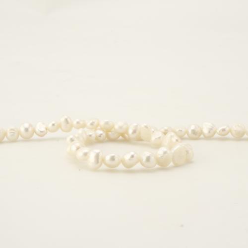 Natürliche Süßwasserperlen Halskette, Natürliche kultivierte Süßwasserperlen, Barock, Modeschmuck, weiß, 7-8mm, Länge:50 cm, verkauft von Strang