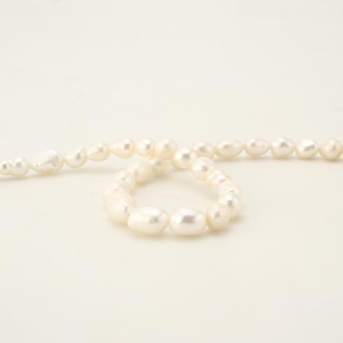 Natürliche Süßwasserperlen Halskette, Natürliche kultivierte Süßwasserperlen, Barock, Modeschmuck, weiß, 6-7.5mm, Länge:45 cm, verkauft von Strang