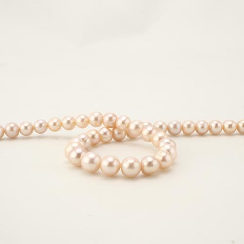 Naturel d'eau douce perles, perle d'eau douce cultivée, Rond, bijoux de mode, couleurs mélangées, 8-9mm cm, Vendu par brin