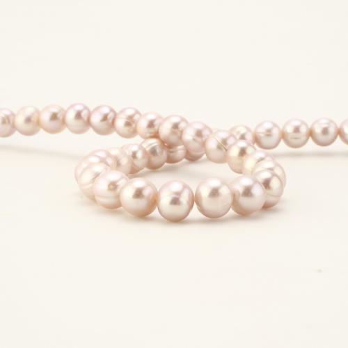 Collier Perle en argent , perle d'eau douce cultivée, avec Argent sterling 925, Rond, bijoux de mode, rose pourpre, 8-9mm cm, Vendu par PC
