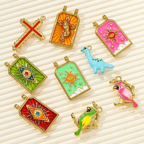 Stainless Steel Hollow Pendant, 304 Stainless Steel, gold color plated, DIY & enamel 