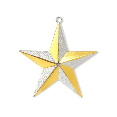 Stainless Steel Star Pendant, 304 Stainless Steel, plated, DIY & enamel 