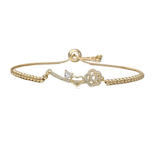 キュービックジルコニアマイクロパヴェブラスブレスレット, 銅, 18Kゴールドメッキ, 異なるスタイルを選択 & マイクロパヴェジルコニア & 女性用, 売り手 パソコン