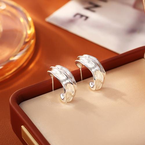 Латуни Стад Серьги, Латунь, Другое покрытие, ювелирные изделия моды & Женский, серебряный, продается Пара