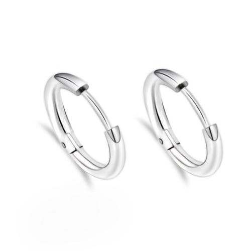 304 Stainless Steel Huggie Hoop Earring, Donut, plated, Unisex 