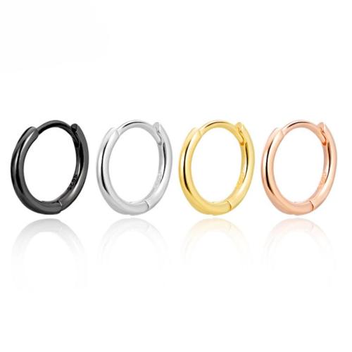 Argent sterling 925 Huggie Anneau d'oreille, beignet, bijoux de mode & pour femme, plus de couleurs à choisir, Vendu par paire