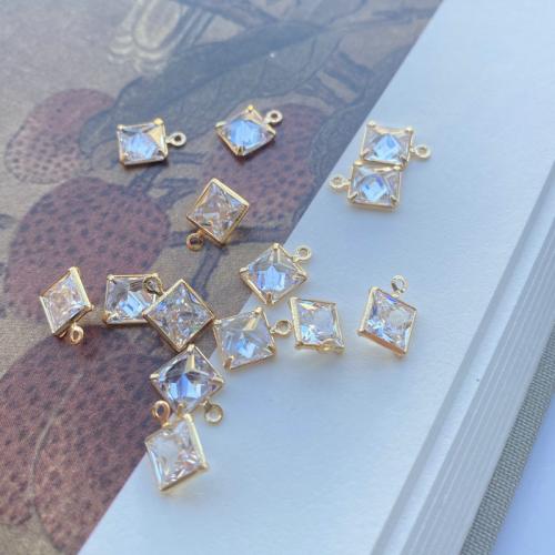 Pendentifs en laiton zircon cubique (CZ), plaqué de couleur d'or KC, DIY & styles différents pour le choix & pavé de micro zircon, Vendu par PC