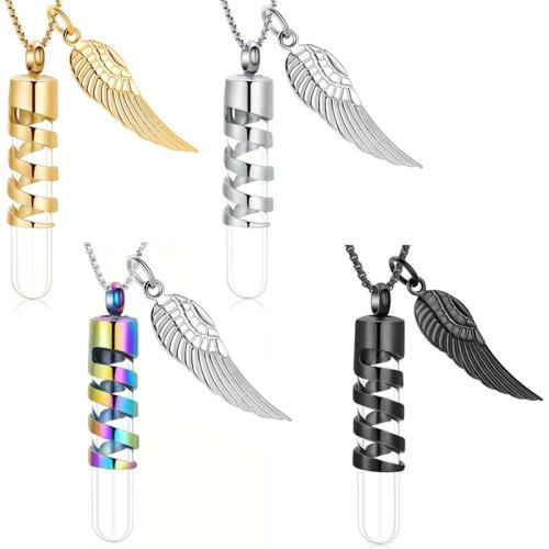 Cinéraire Casket Pendentif, Acier inoxydable 304, pilier, Placage, DIY, plus de couleurs à choisir, Vendu par PC