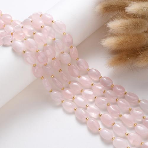Perles en Quartz Rose naturel, Quartz rose de Madagascar, avec Seedbead, ovale, DIY, rose cm, Vendu par brin