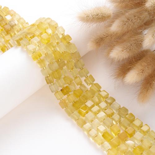 Perles de fluorite, Fluorine, avec Seedbead, cadre, DIY, Jaune cm, Vendu par brin