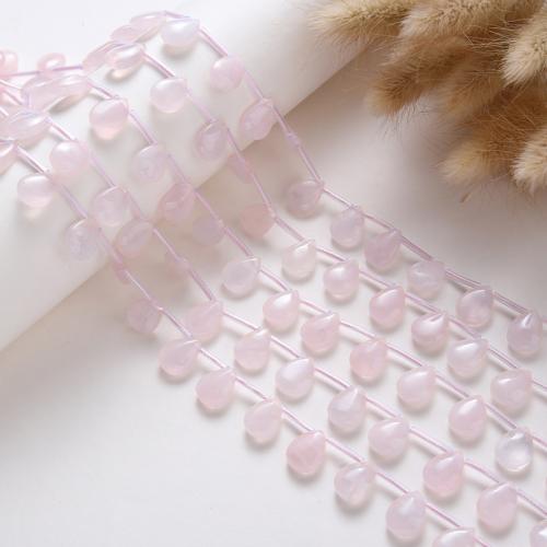Perles en Quartz Rose naturel, larme, DIY, rose cm, Vendu par brin