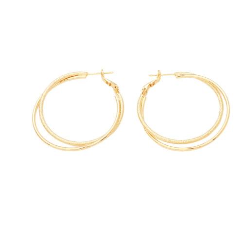 Pendiente del aro de latón, metal, chapado, Doble capa & Joyería & para mujer, más colores para la opción, Vendido por Par