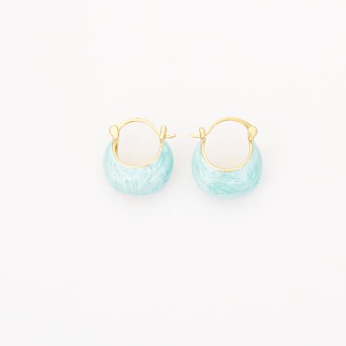 Латунные серьги падение, Латунь, Сумка, плакированный настоящим золотом, ювелирные изделия моды & Женский & эмаль, Много цветов для выбора, продается Пара