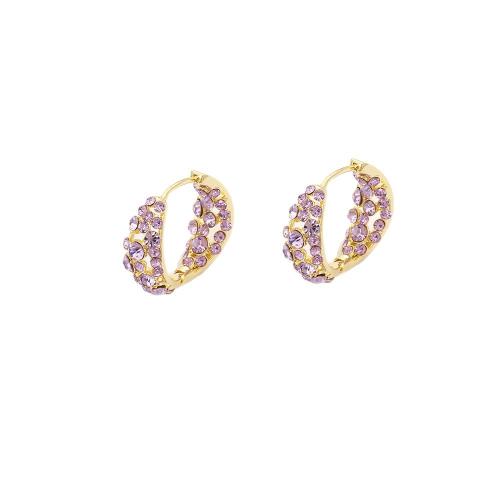 Boucle d'oreille goutte laiton strass, Plaqué or 18K, bijoux de mode & pour femme & avec strass, Vendu par paire