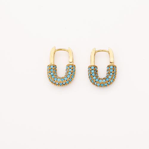 Латунные серьги падение, Латунь, с Синтетическая бирюза, Другое покрытие, ювелирные изделия моды & Женский, Много цветов для выбора, продается Пара