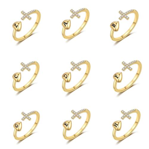 Argent sterling 925 Cuff Bague, croix, Placage de couleur d'or, styles différents pour le choix & pour femme & émail & avec strass Vendu par PC