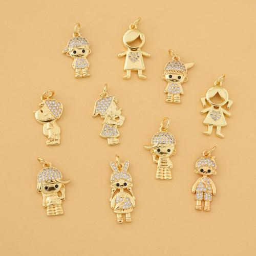 Cubic Zirconia Micro Pave Brass Pendant, plated, DIY & micro pave cubic zirconia 