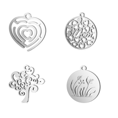 Stainless Steel Hollow Pendant, 304 Stainless Steel, gold color plated, DIY, silver color 