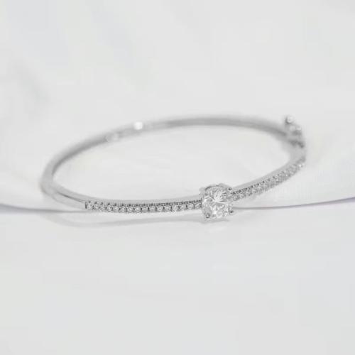 キュービックジルコニアマイクロパヴェブラスブレスレット, 銅, メッキ, ファッションジュエリー & マイクロパヴェジルコニア & 女性用, 無色, 売り手 パソコン