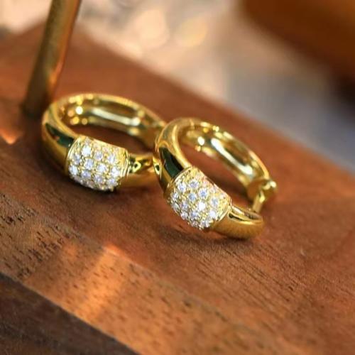 Befestiger Zirkonia Messing Ohrring, plattiert, Modeschmuck & Micro pave Zirkonia & für Frau, verkauft von Paar