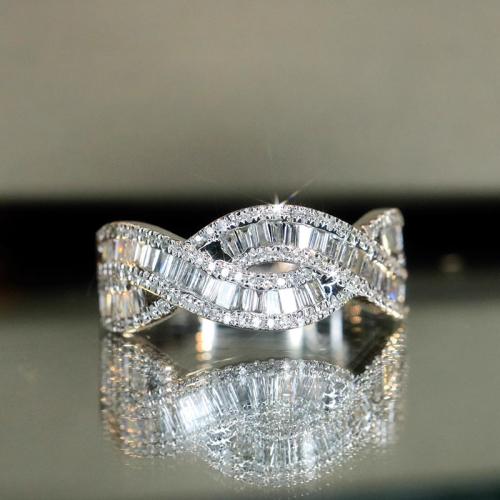 Цирконий Micro Pave Латунь палец кольцо, Другое покрытие, разный размер для выбора & инкрустированное микро кубического циркония & Женский & отверстие, Много цветов для выбора, продается PC