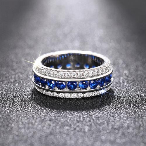 Цирконий Micro Pave Латунь палец кольцо, Другое покрытие, разный размер для выбора & инкрустированное микро кубического циркония & Женский, продается PC