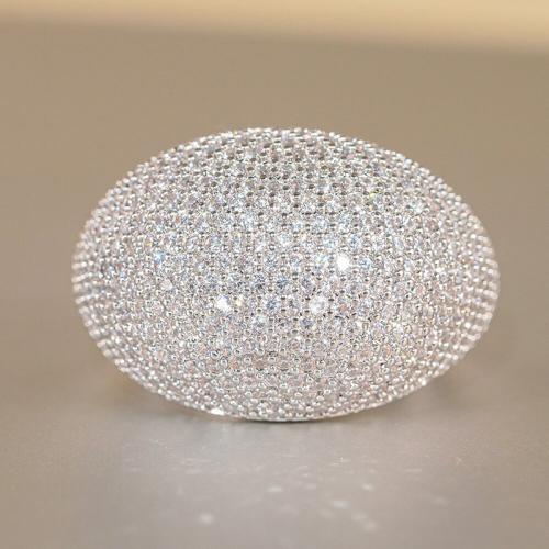Цирконий Micro Pave Латунь палец кольцо, Другое покрытие, разный размер для выбора & инкрустированное микро кубического циркония & Женский, Много цветов для выбора, продается PC