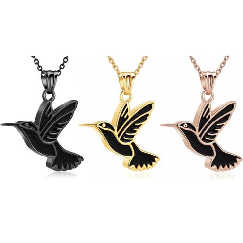 Cinéraire Casket Pendentif, Acier inoxydable 304, oiseau, Placage, DIY, plus de couleurs à choisir, Vendu par PC