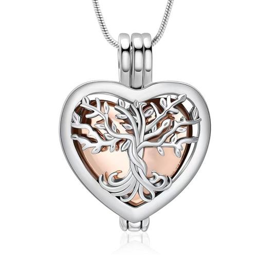 Collier Urn De bijoux de crémation, Acier inoxydable 304, coeur, Placage, bijoux de mode, plus de couleurs à choisir, Vendu par PC