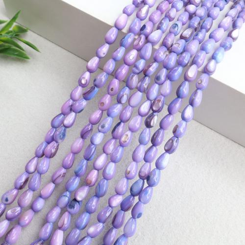 Gefärbte Muschelperlen, Muschel, Tropfen, DIY, keine, 5x7mm, Länge:38 cm, verkauft von Strang