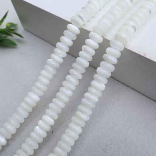 Turbanschnecken Perlen, DIY, weiß, Länge:38 cm, verkauft von Strang