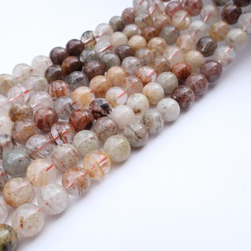 Perles en Quartz de fantôme, quartz fantôme, DIY, couleurs mélangées cm, Vendu par brin
