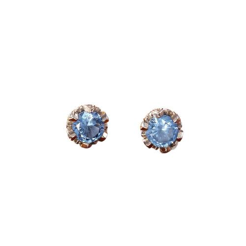 Cubic Zircon Brass Earring, with Cubic Zirconia, Flower, plated, fashion jewelry & for woman, silver color 