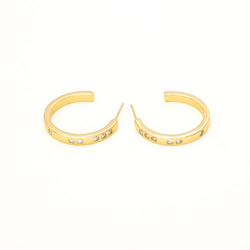 Befestiger Zirkonia Messing Ohrring, plattiert, Modeschmuck & Micro pave Zirkonia & für Frau, keine, verkauft von Paar