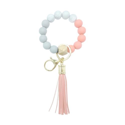 シリコン キークラスプ, とともに PU革(ポリ塩化ビニール、ポリウレタン) & ウッド & 亜鉛合金, ハンドメイド, ファッションジュエリー & ユニセックス, 無色, 売り手 パソコン