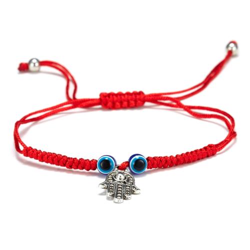 aleación de zinc Pulsera, con cordón poliéster & resina, hecho a mano, unisexo & ajustable & diferentes estilos para la opción, longitud:aproximado 7.08-11.8 Inch, Vendido por UD