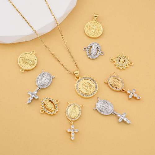 Цирконий Микро вымощает Латунный разъем, Латунь, Другое покрытие, DIY & инкрустированное микро кубического циркония, Много цветов для выбора, продается PC