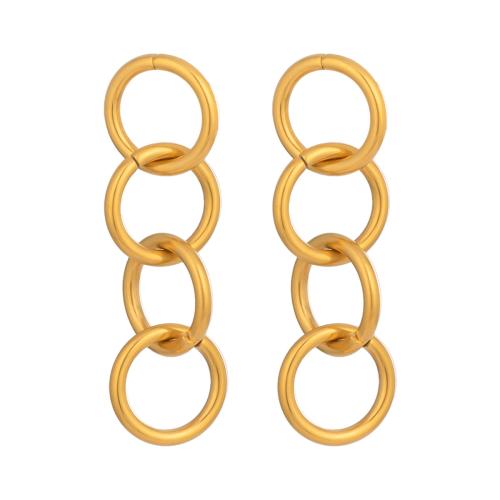 Boucle d'oreille goutte inox, Acier inoxydable 304, Plaqué or 18K, bijoux de mode & pour femme & creux, Vendu par paire