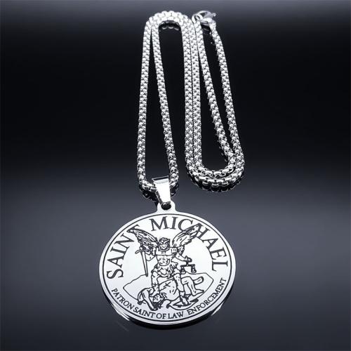 ステンレス鋼のジュエリーネックレス, 304ステンレススチール, メッキ, ファッションジュエリー & 洗練されました。 & ユニセックス, シルバー, 売り手 パソコン