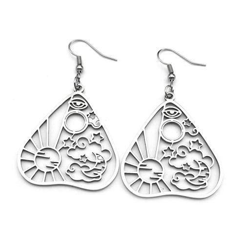 Boucle d'oreille goutte inox, Acier inoxydable 304, Placage, bijoux de mode & pour femme & creux, argent, Vendu par paire