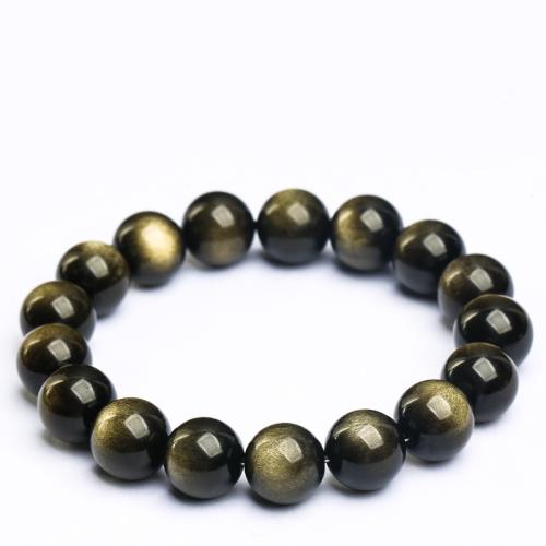 Bracelets en pierres précieuses, or Obsidian, bijoux de mode, couleurs mélangées cm, Vendu par PC