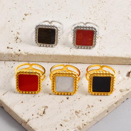 Émail Bague en Acier inoxydable , Acier inoxydable 304, Placage, bijoux de mode & émail, plus de couleurs à choisir, 16mm, Vendu par PC