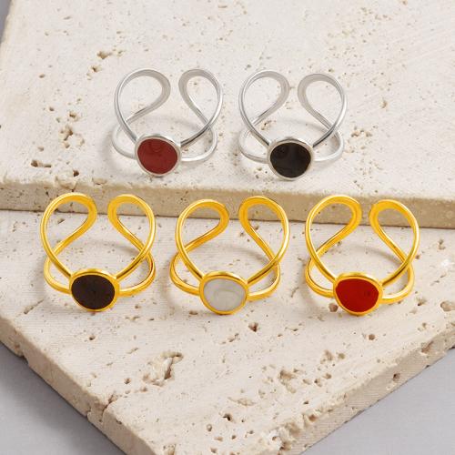 Émail Bague en Acier inoxydable , Acier inoxydable 304, Placage, bijoux de mode & émail, plus de couleurs à choisir, 10mm, Vendu par PC