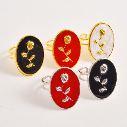 Émail Bague en Acier inoxydable , Acier inoxydable 304, Placage, bijoux de mode & émail, plus de couleurs à choisir, 26mm, Vendu par PC