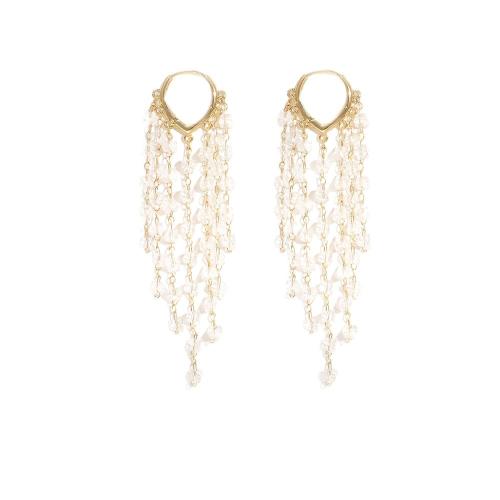 Fashion Fringe Boucles d'oreilles, laiton, coeur, Placage, bijoux de mode & pavé de micro zircon & pour femme, plus de couleurs à choisir, Vendu par paire