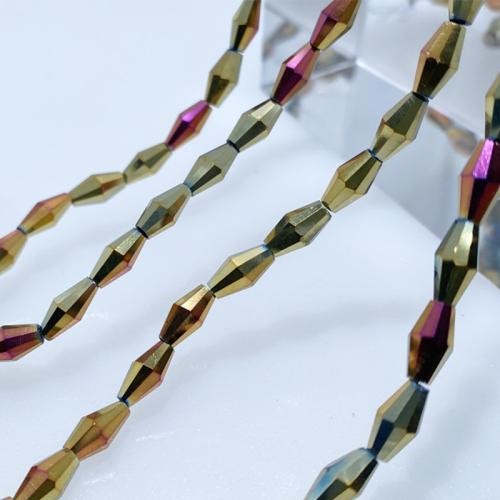 Doppelkegel Kristallperlen, Kristall, Geometrisches Muster, DIY, mehrere Farben vorhanden, 4x8mm, Länge:ca. 38 cm, verkauft von Strang