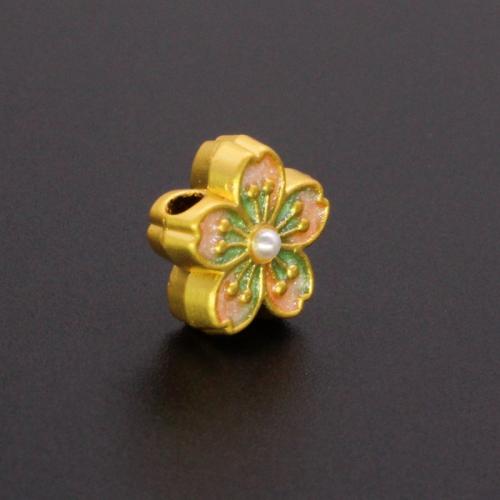 Perles intercalaires en alliage de zinc, avec perle de plastique, Placage de couleur d'or, DIY & émail, plus de couleurs à choisir Vendu par sac[
