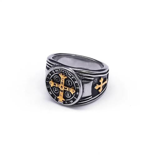 Bague en acier inoxydable, Acier inoxydable 304, Placage, normes différentes pour le choix & pour homme & deux tons, Vendu par PC
