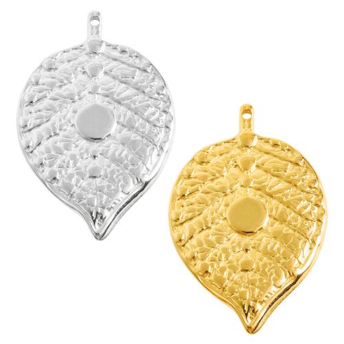 Pendentif Feuille en acier inoxydable, Acier inoxydable 304, Placage, DIY, plus de couleurs à choisir Vendu par sac